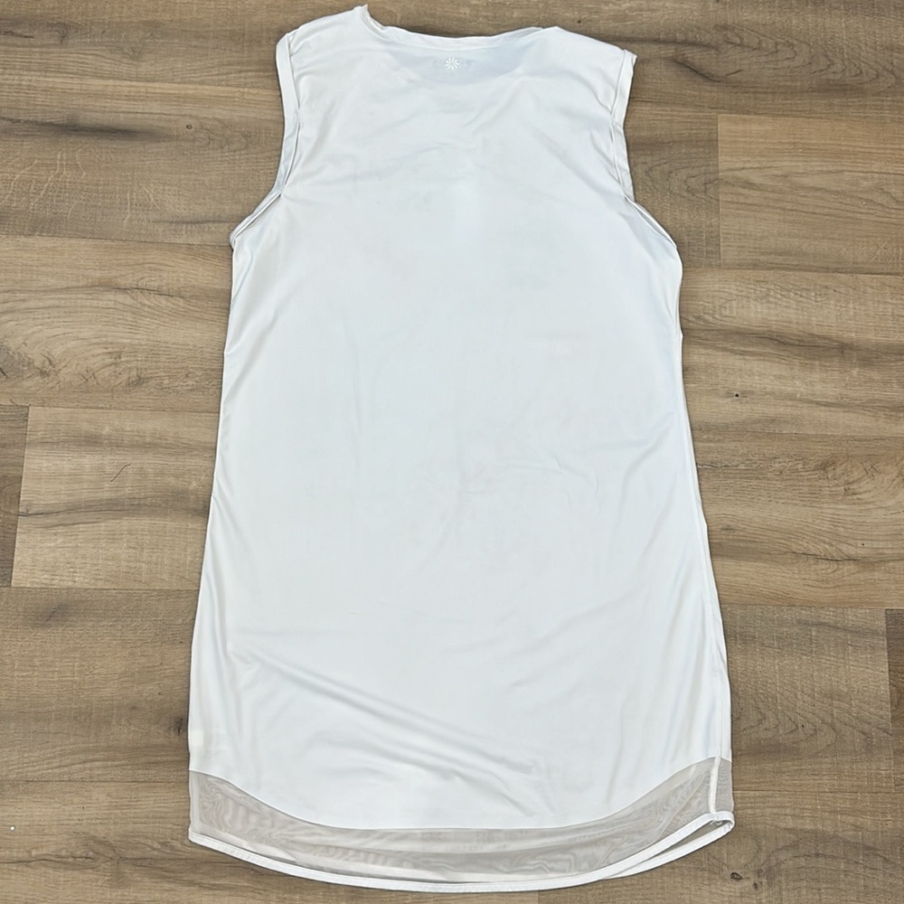 Athleta Dress Med White Sunlover UPF 50+ Athletic Shirtdress Mesh Hem Sleeveless - Picture 6 of 6